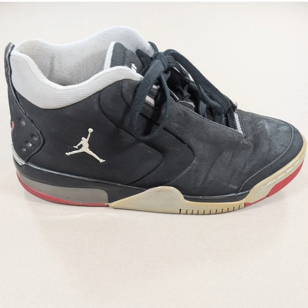 Nike Air Jordan Big Fund Bred Mens 10.5 Black Silver Red 310003-001 Sneakers